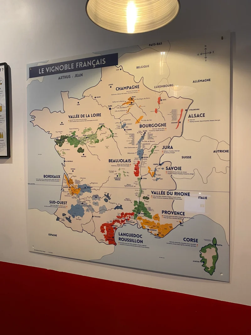 Carte du vignoble français - plexiglass