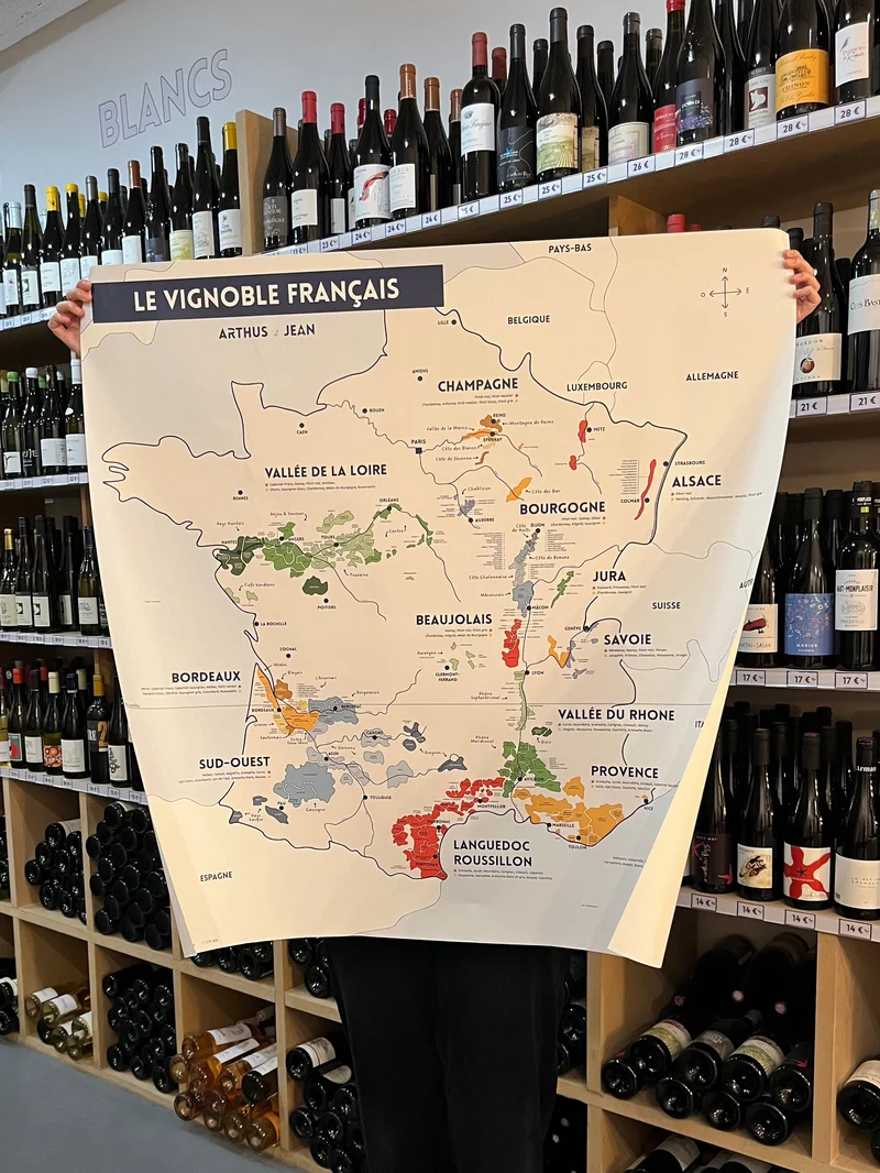Carte du vignoble français - papier