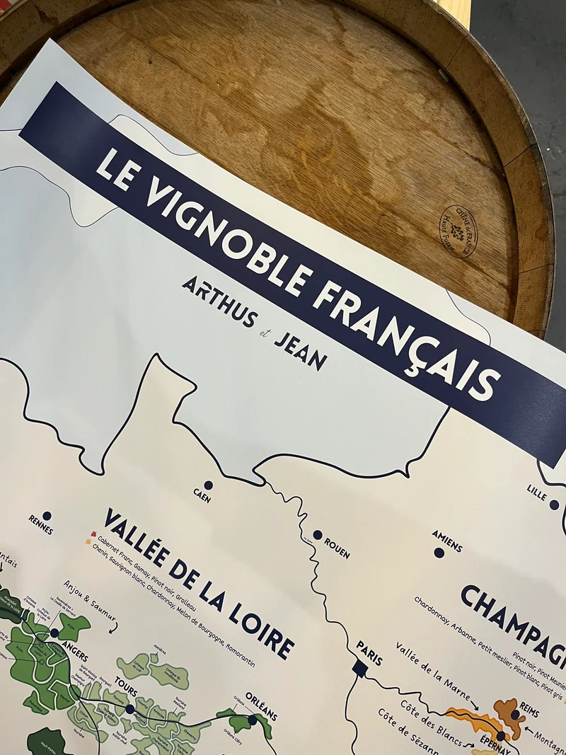 Carte du vignoble français - papier