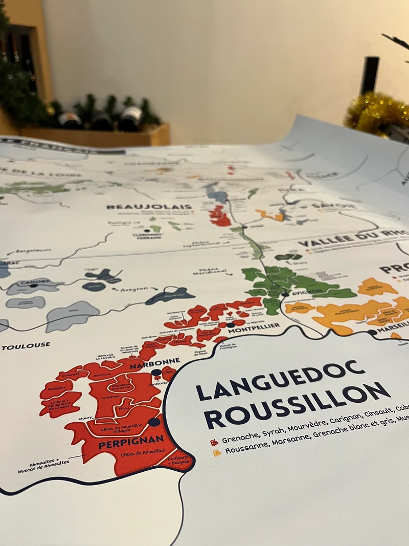 Carte du vignoble français - papier