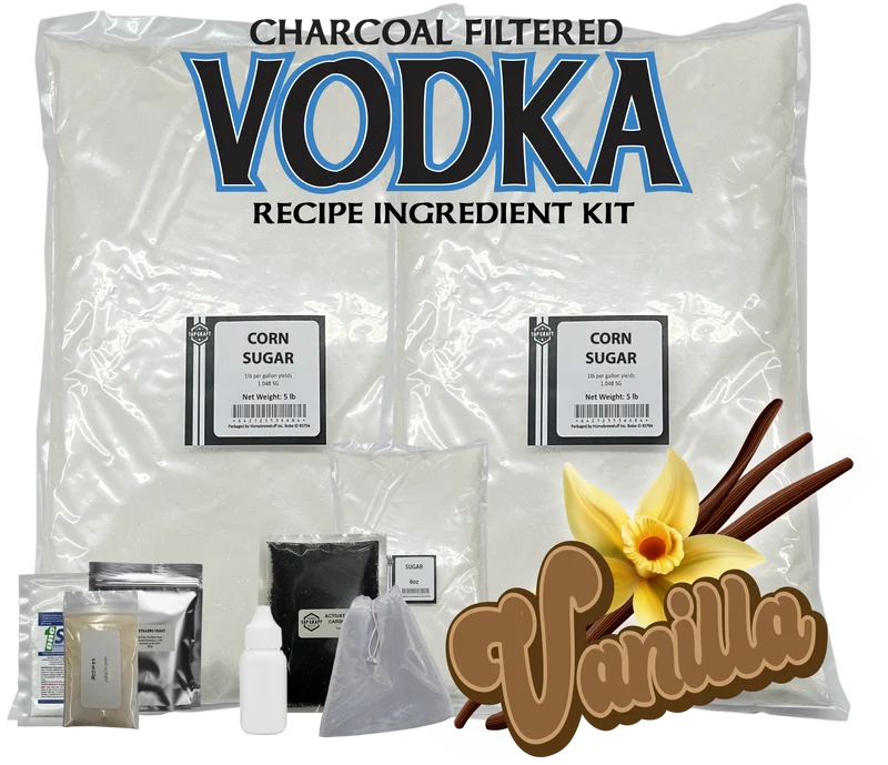 Vanilla Vodka Recipe Mash Kit – DIY Flavored Vodka Kit - Carbon Filtering