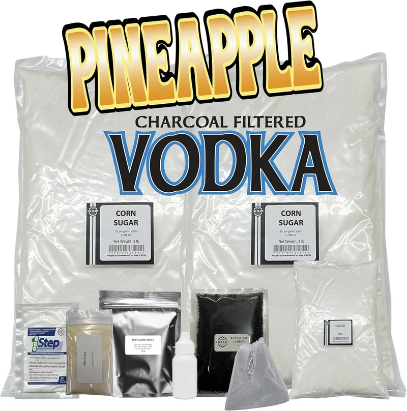 Pineapple Vodka Recipe Mash Kit – DIY Flavored Vodka Kit - Carbon Filtering