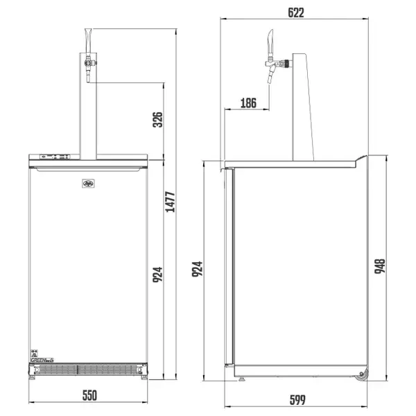 Dispensador de cerveza Kegerator Combi Cold Bar 50