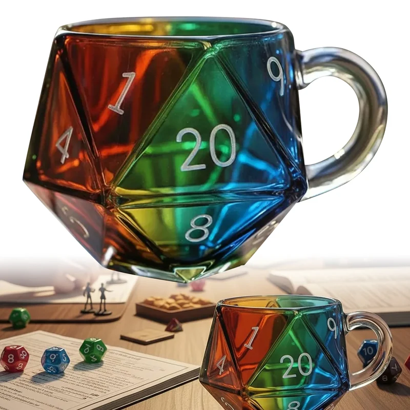 Tasse D20 en Verre Chromatique