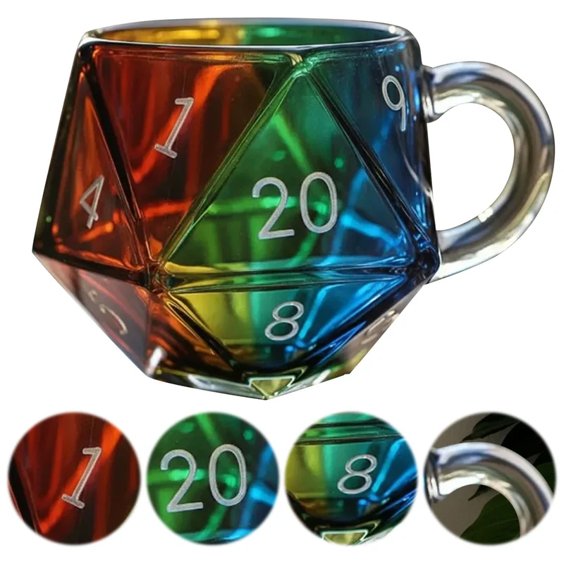 Tasse D20 en Verre Chromatique