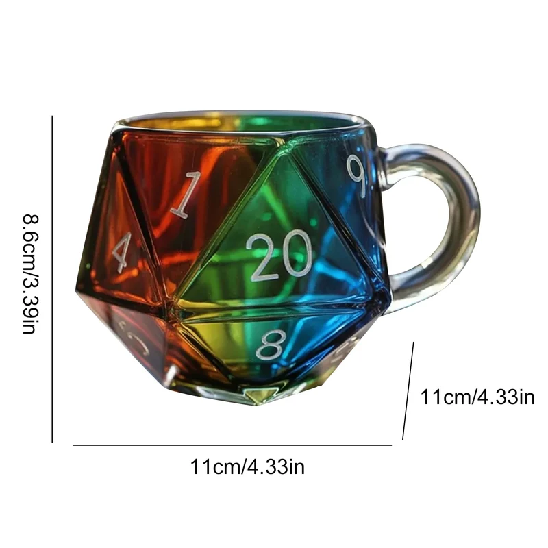 Tasse D20 en Verre Chromatique