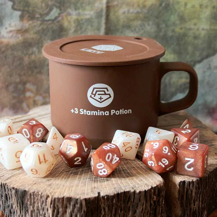 Tasse à café de JDR + 2 Set de dés "Café & Sucre"