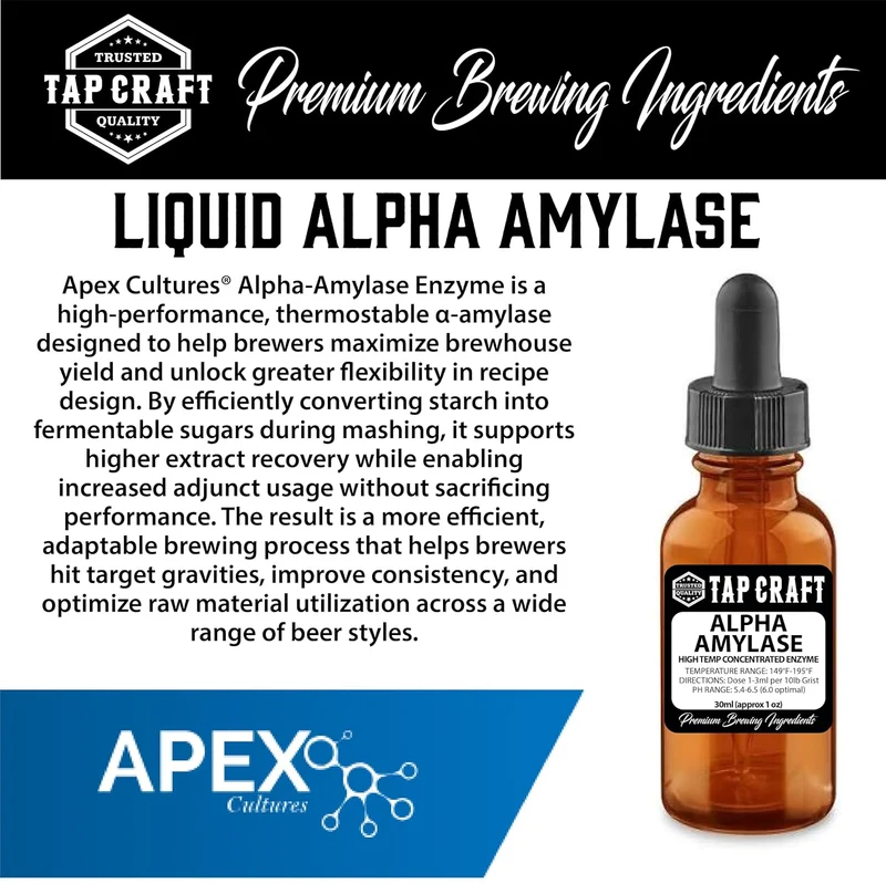 High Temperature Liquid Alpha Amylase Enzyme 1oz