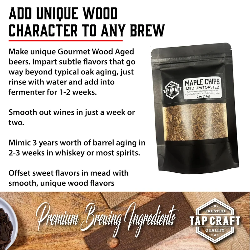 Toasted Wood Chips - Medium Toast Maple 2 oz