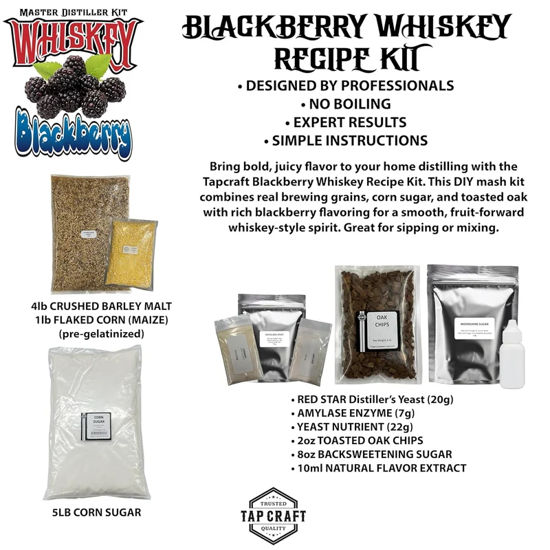 Master Distillers Blackberry Whiskey Recipe Mash Kit