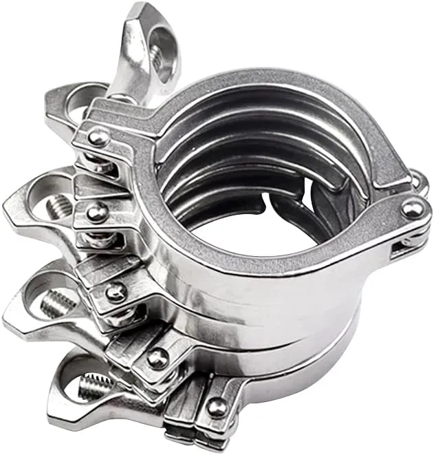 1.5" Sanitary Tri Clamp with Gasket - 5 Pack
