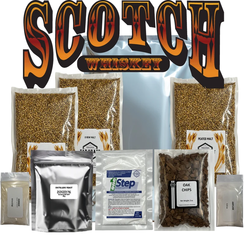 Complete Scotch Whiskey Light Peat Mash and Fermentation Kit