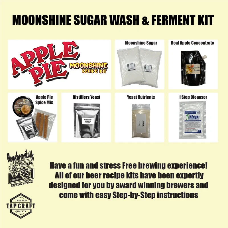 Beginner Apple Pie Moonshine Recipe Mash and Fermentation Kit
