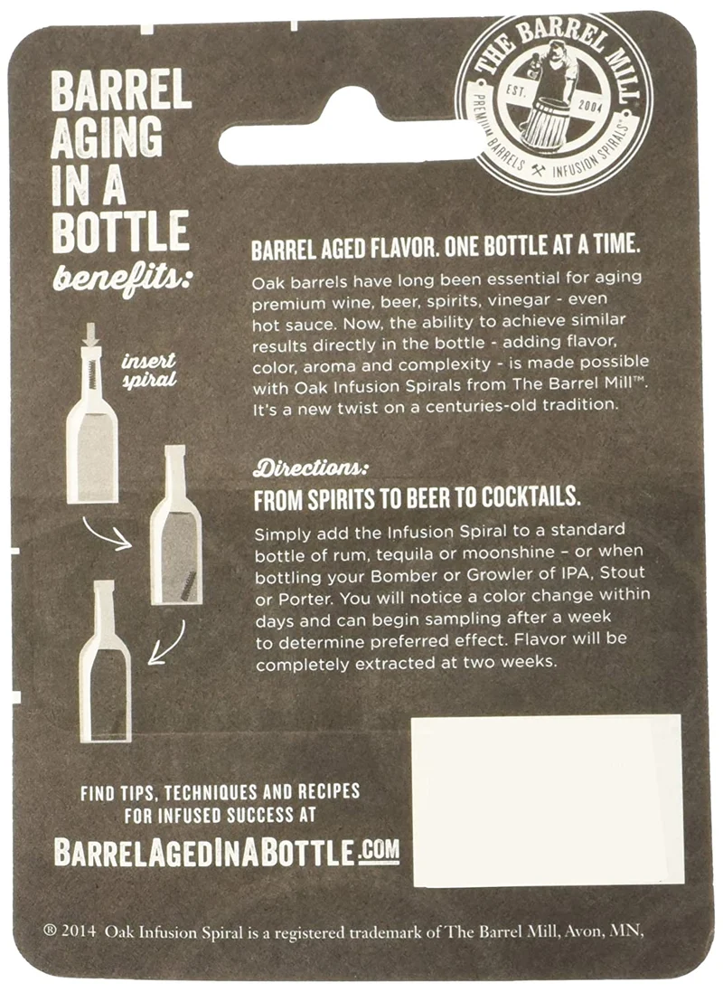 Barrel Aged in a Bottle Oak Infusion Spiral