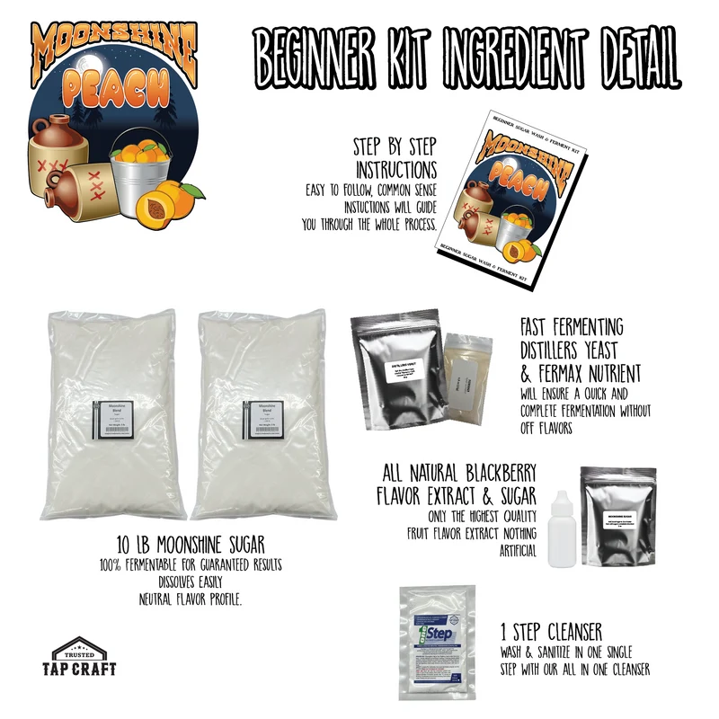 Beginner Peach Moonshine Recipe Kit