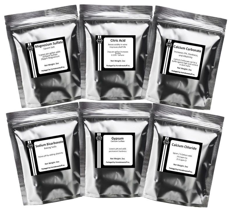 Beer Brewing Salts for Water Adjustment and Building