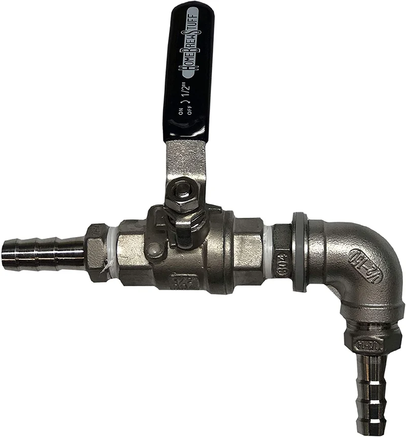 TAPCRAFT 2pc Full Port 1/2" Ball Valve With Whirlpool Elbow Attachment