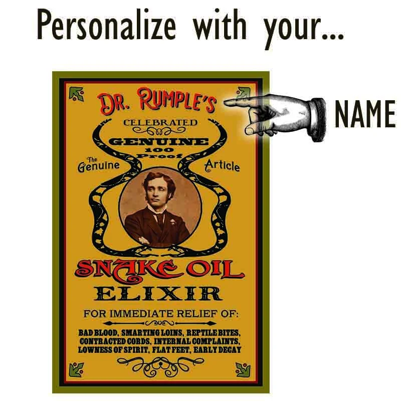 Snake Oil Wood Sign - Personalized