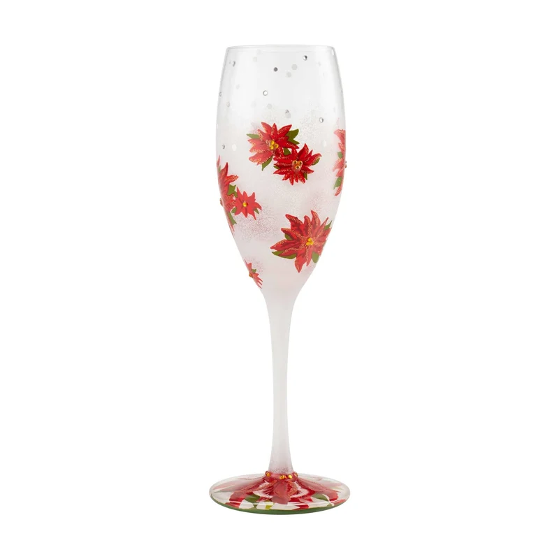 Poinsettias In The Snow Prosecco Glass by Lolita®