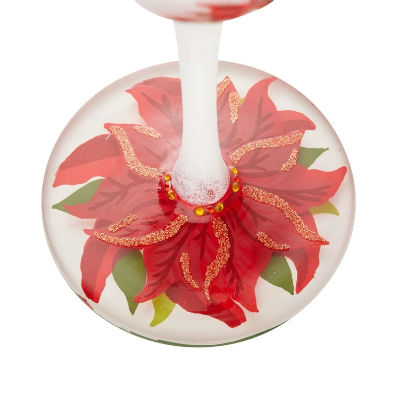Poinsettias In The Snow Prosecco Glass by Lolita®