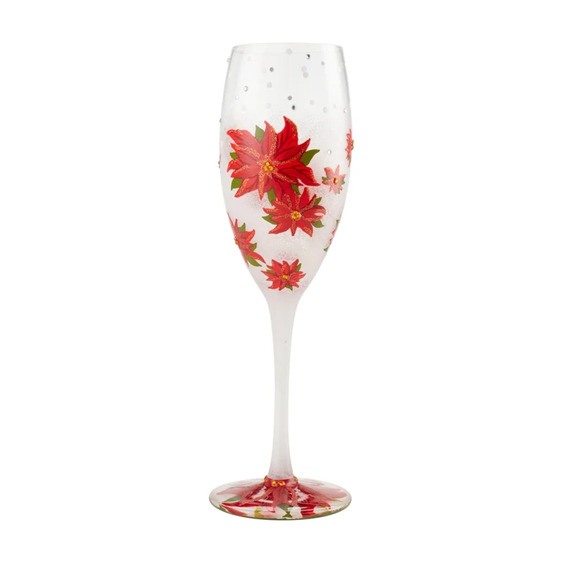 Poinsettias In The Snow Prosecco Glass by Lolita®