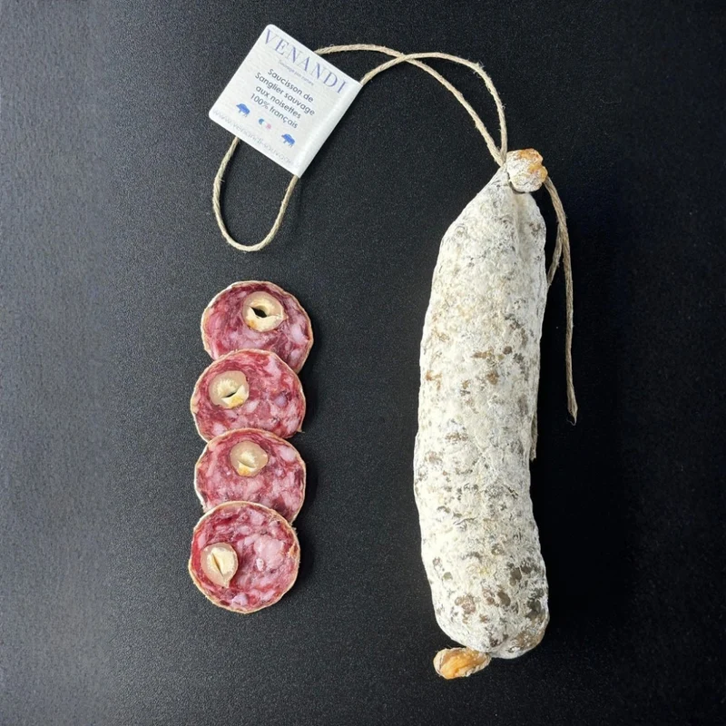 Saucisson de Sanglier Sauvage Français aux Noisettes | 180g