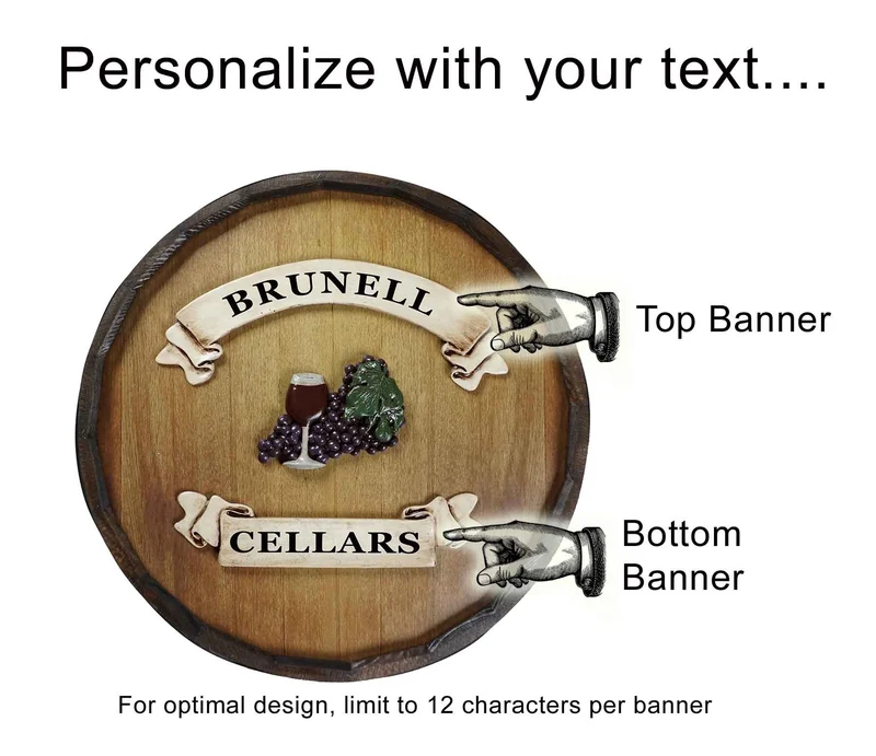 Wine Glass Quarter Barrel Sign - Personalized