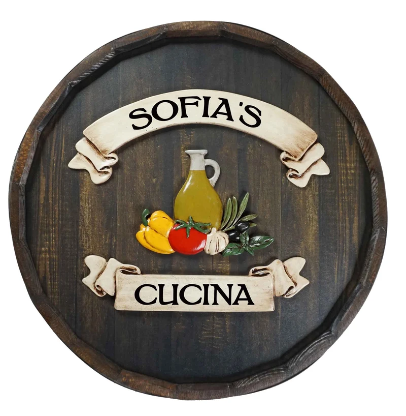 Cucina Quarter Barrel Sign - Personalized