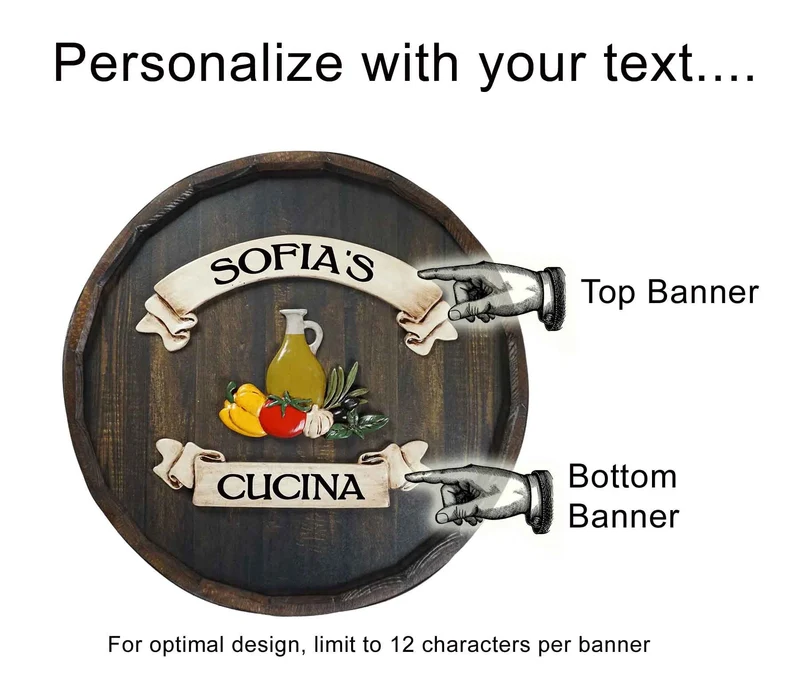 Cucina Quarter Barrel Sign - Personalized