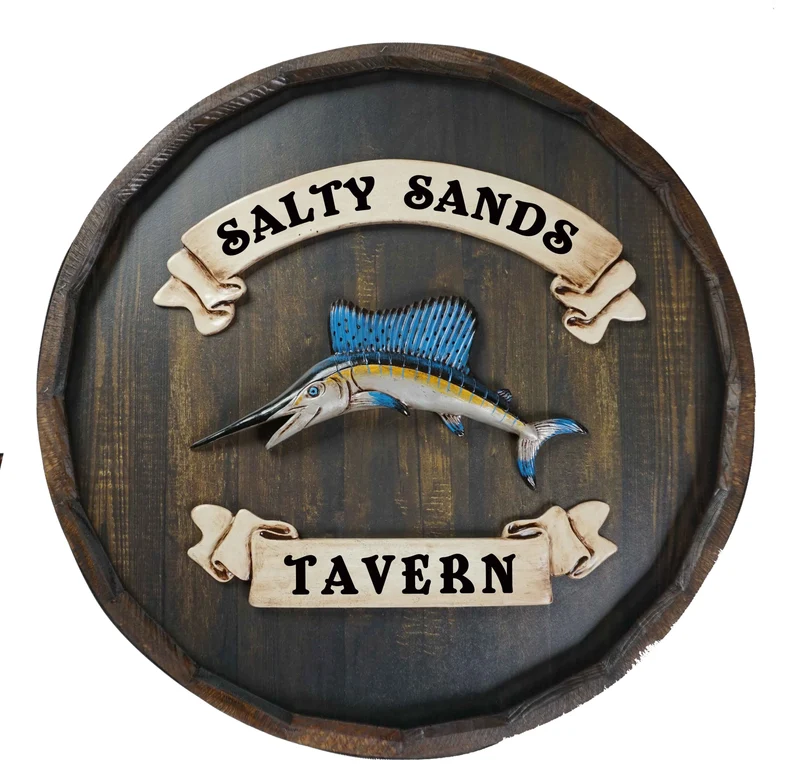 Swordfish Quarter Barrel Sign - Personalized