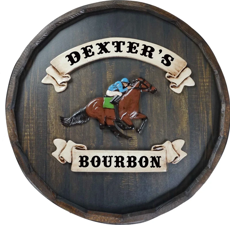 Running Horse Derby Quarter Barrel Sign - Personalized