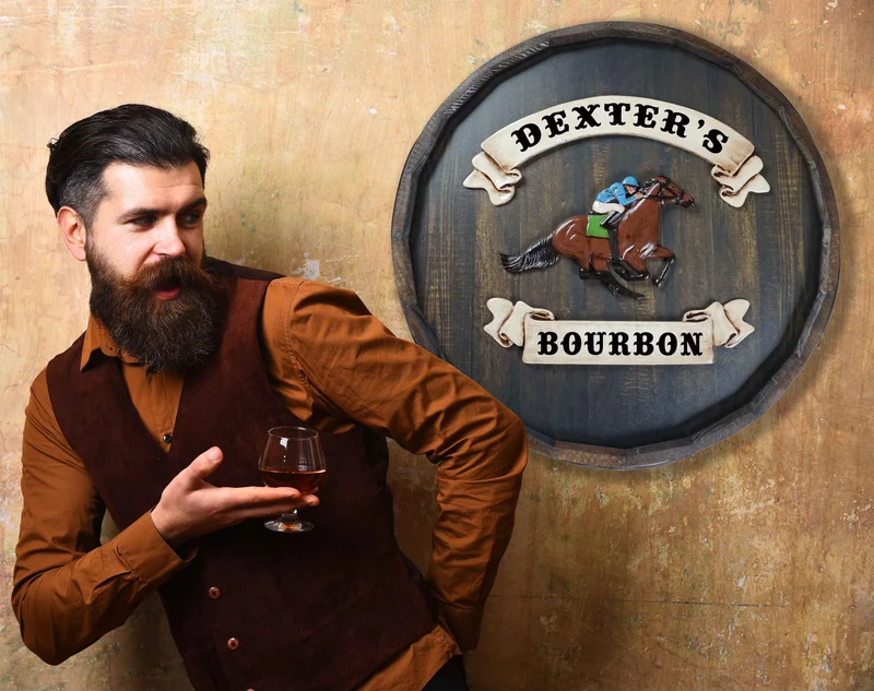 Running Horse Derby Quarter Barrel Sign - Personalized