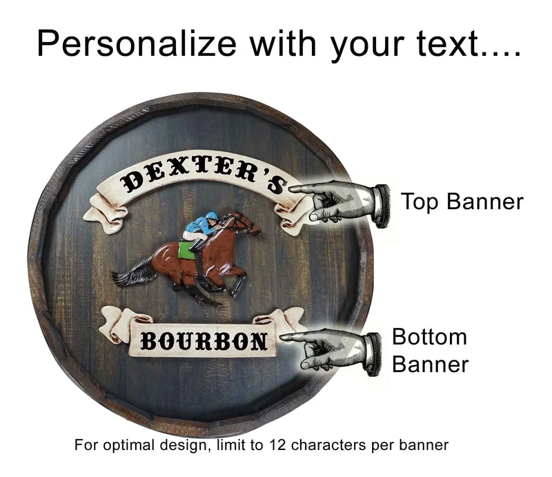 Running Horse Derby Quarter Barrel Sign - Personalized
