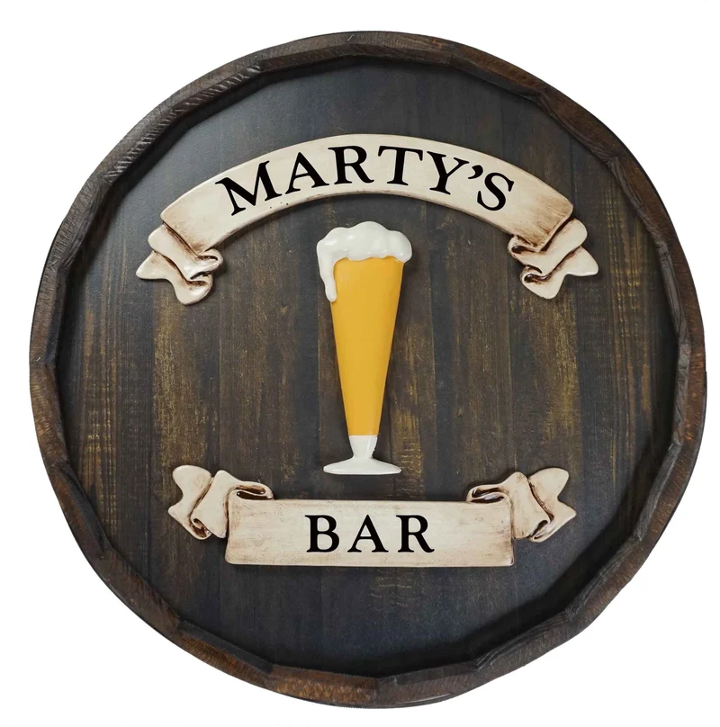 Beer Glass Quarter Barrel Sign - Personalized