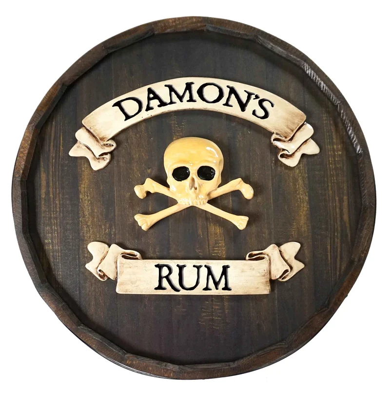 Skull Quarter Barrel Sign - Personalized