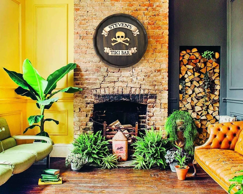 Skull Quarter Barrel Sign - Personalized