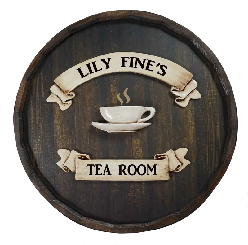 Coffee Cup Quarter Barrel Sign - Personalized