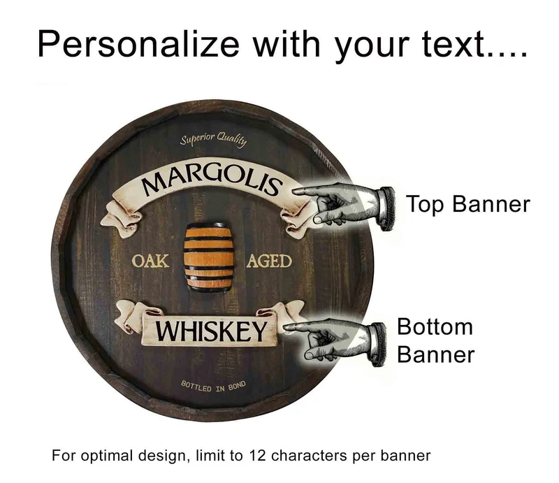 Whiskey Quarter Barrel Sign - Personalized