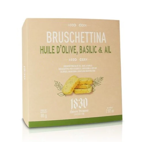 Bruschettinas Huile d'olive Basilic Ail | 80g