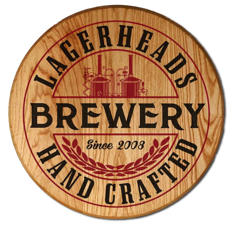 Brewery Barrel Head Sign - Personalized