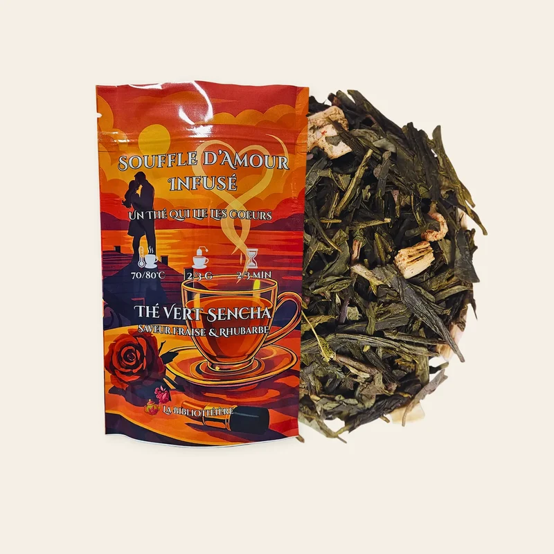 Thé Vert Fraise Rhubarbe en Vrac - Souffle d'Amour Infusé