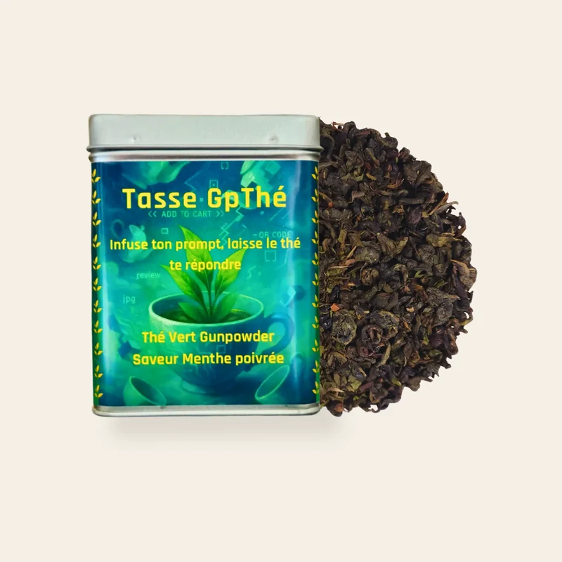 Thé Vert Gunpowder Menthe Poivrée en Vrac - Tasse GpThé