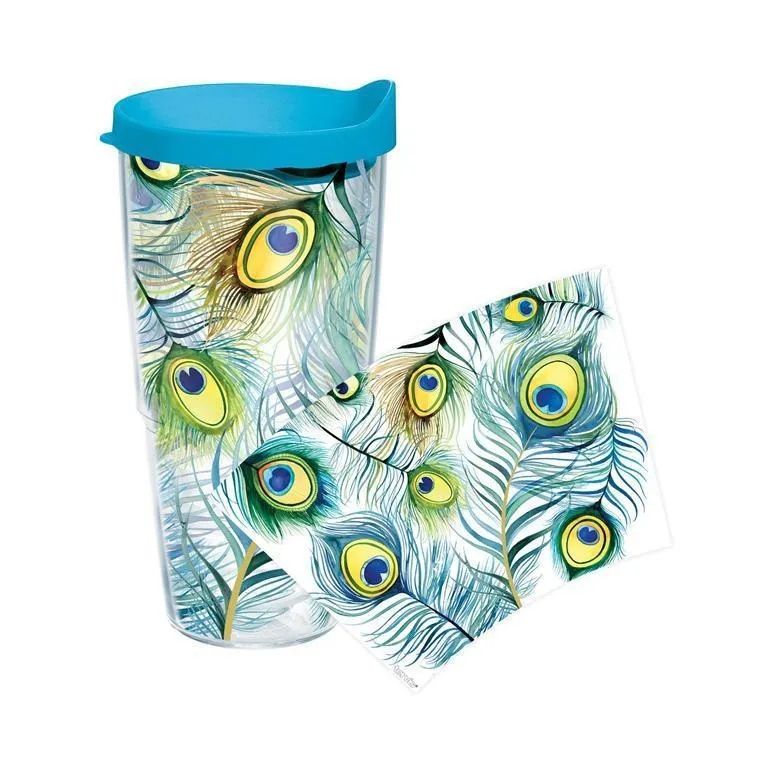 Peacock 24 oz. Tervis Tumbler with Lid - (Set of 2)