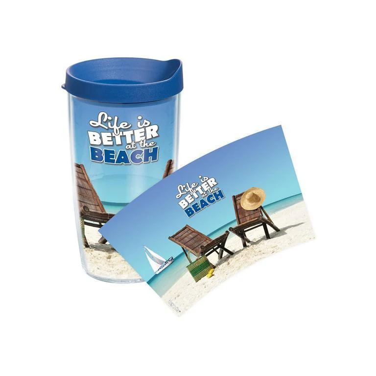 Life is Better at the Beach 16 oz. Tervis Tumbler with Lid - (Set of 2)