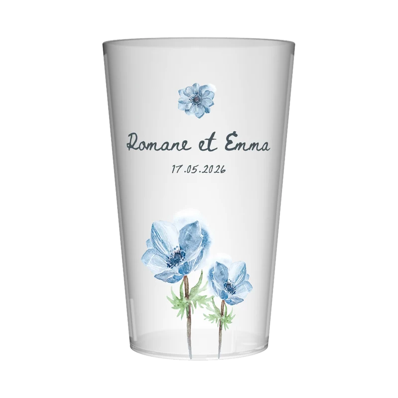 Gobelet personnalisé Mariage Fleur Anémone