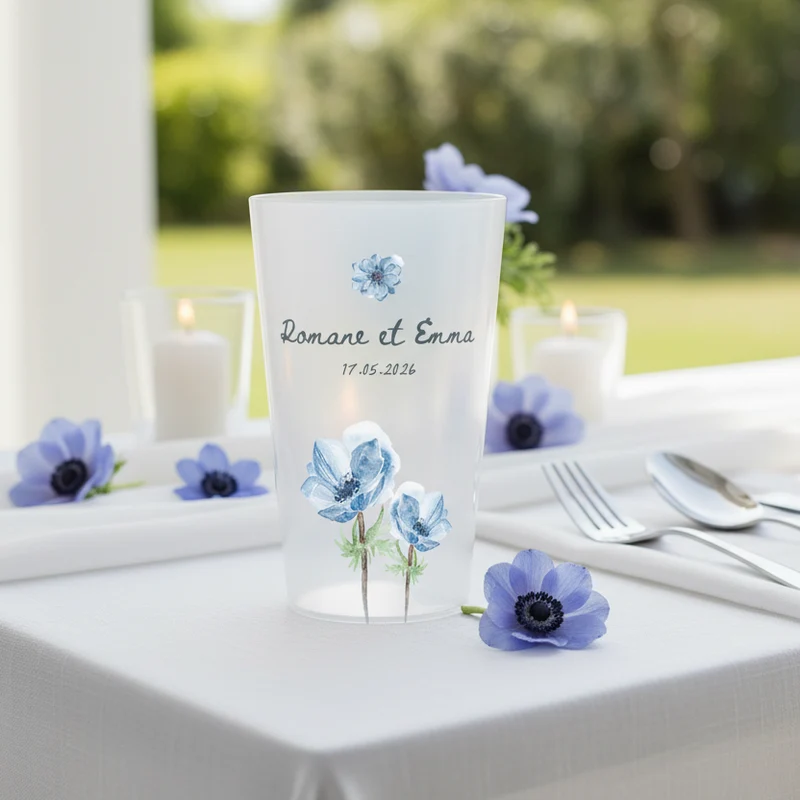Gobelet personnalisé Mariage Fleur Anémone