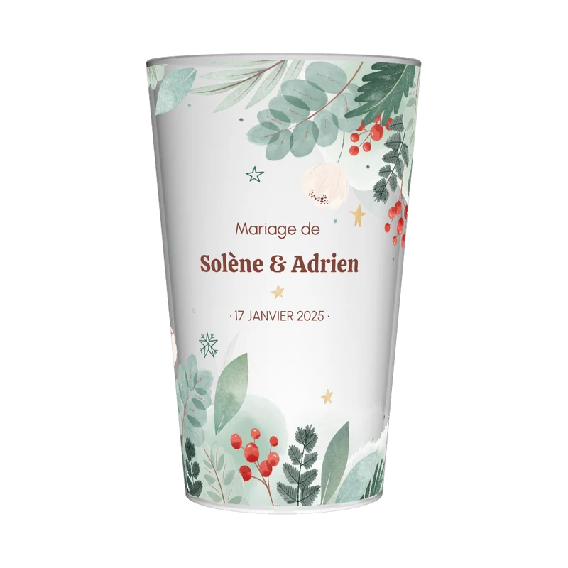 Gobelet personnalisé Mariage Rouge & Vert
