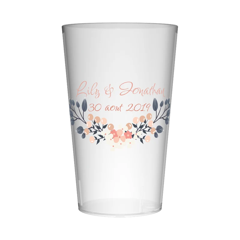 Gobelet personnalisé Mariage Fleur Design