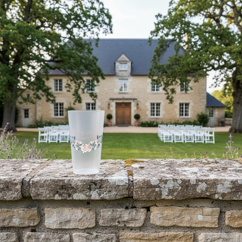 Gobelet personnalisé Mariage Fleur Design