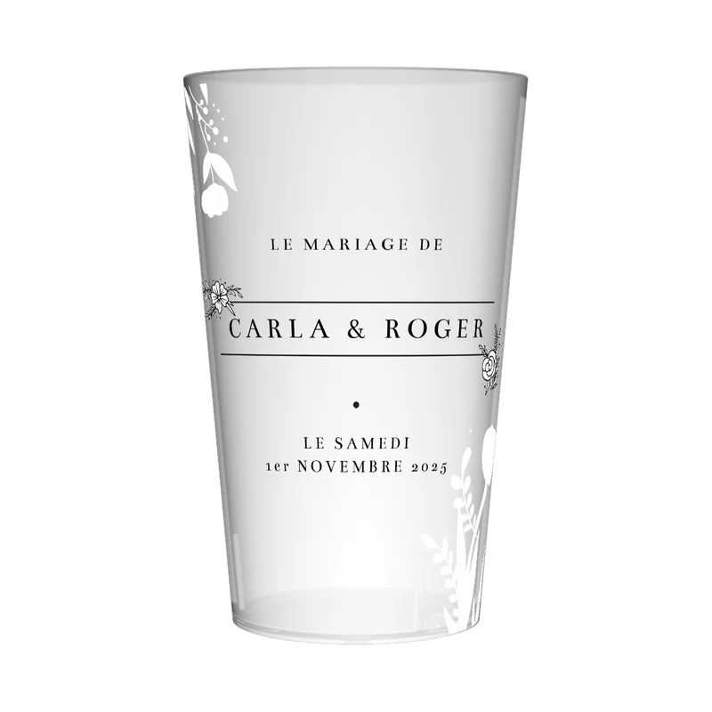 Gobelet personnalisé Mariage Décoration Florale